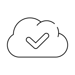 accept access cloud line icon vector. accept access cloud sign. isolated contour symbol black illustration