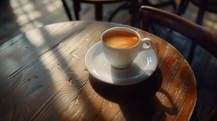 Wall Mural - Coffee on Wooden Table