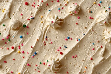 Wall Mural - With sprinkles on top of a cake frosting texture background