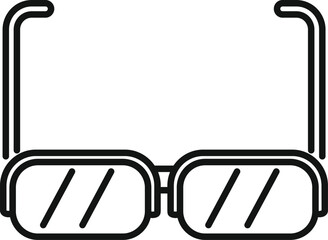 Poster - Simple black line icon of sunglasses with thick frame on white background