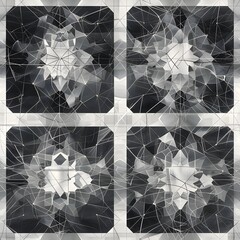 Wall Mural - 
Geometric. Monotone. Healing art.