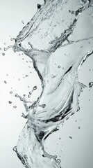 Wall Mural - Splash of water splattered over a white background.