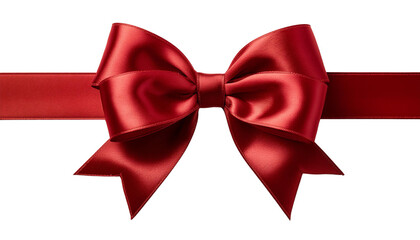 Wall Mural - Stunning red satin bow perfectly tied, set against a Transparent background, ideal for holiday and special occasion themes.
