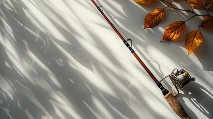 Sticker - Fishing Rod and Autumn Leaves