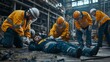 © fotofabrika - Emergency response team performs rescue operation in an industrial facility after an accident in the afternoon