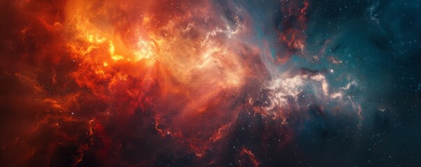 Wall Mural - Abstract nebula with vibrant gases, 4K hyperrealistic photo