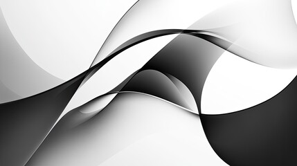 Elegant abstract background showcasing intertwining black and white curves on a light backdrop, perfect for stylish designs