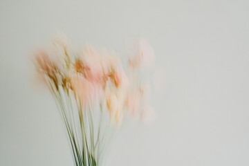 Poster - Abstract Floral Bouquet with Symmetrical Blurred Stems, Soft Tones, and Smooth Movements in High Definition - Captured with Long Exposure and Wide-angle Lens