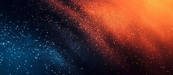 Abstract gradient background with grainy texture, blue and orange color, noise effect.