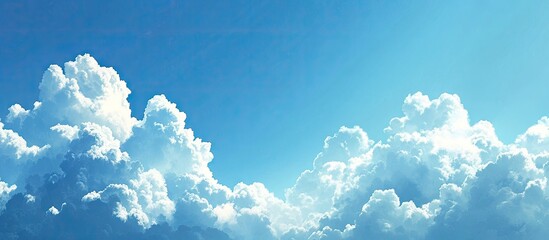 Sticker - Deep blue sky with fluffy clouds. with copy space image. Place for adding text or design