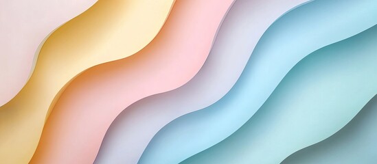 Aufkleber - Abstract pastel colored paper texture minimalist background Minimal geometric shapes and lines in soft colors. with copy space image. Place for adding text or design