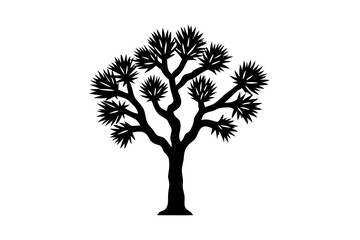 Wall Mural - Joshua Tree Icon Vector Line Art Silhouette