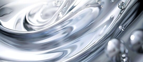 Fototapete - Swirling silver backdrop and blur. with copy space image. Place for adding text or design
