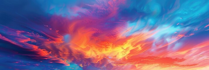 Wall Mural - Spring Sky. Dramatic Sunset sky with Twilight colors and Clouds for Nature Background