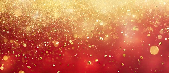 Aufkleber - Golden and red background for a Christmas greeting card. with copy space image. Place for adding text or design