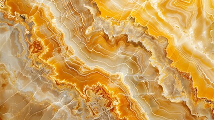 Wall Mural - Warm yellow and gold marble with intricate swirls, captured with a wide-angle lens to emphasize its serene and calming ambiance. --ar 16:9 --v 6.0 --s 250 --style raw