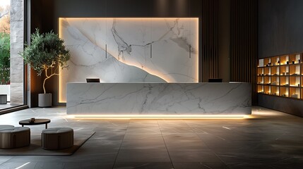 Wall Mural - White Carrara marble with delicate grey veins, backlit to create a glowing, ethereal effect, emphasizing its timeless and elegant details. --ar 16:9 --v 6.0 --s 250 --style raw