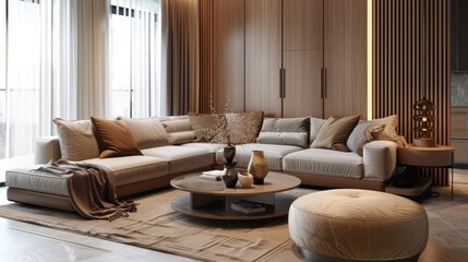 Poster - Cozy sofa pillow in living room design