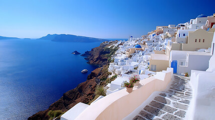 Wall Mural - Santorini Greece beautiful scenic wallpaper