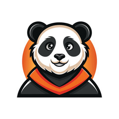 Wall Mural - Panda Mascot Logo Design with Modern illustration Concept Style for Badge, Emblem and T Shirt Printing