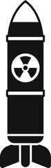 Wall Mural - black and white icon of an intercontinental ballistic missile carrying a nuclear warhead