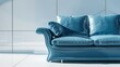 ©  AugmentArt - 3D rendering of a blue sofa against a white backdrop