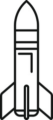 Poster - Simple line art icon of a military rocket weapon aiming at the sky representing war