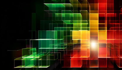 Wall Mural - abstract geometric shapes in vibrant colors creating a dynamic visual effect