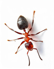 Wall Mural - A Red ant on white background