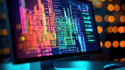 Close-up of a Computer Screen Displaying Code
