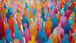 © Игорь Зубченко - A colorful illustration of a diverse crowd of people viewed from behind, highlighting variety in appearance, style, and individuality within a large group, emphasizing diversity and unity