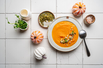 Poster - Pumpkin soup with gorgonzola cheese