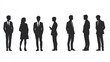 © elimicel - silhouettes of people working group of standing business people