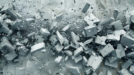 Wall Mural - Exploding Concrete: Dramatic Impact Effect