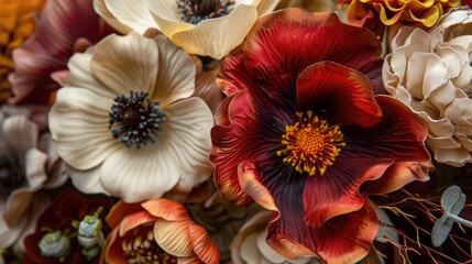 Poster - Artificial flower arrangement closeup