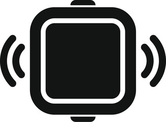 Sticker - Black silhouette of a smart watch receiving a wireless signal