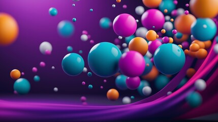 Wall Mural - a colorful, abstract background with many different colored spheres. the spheres are scattered throu