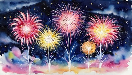 fireworks in the night sky