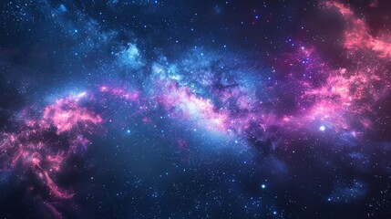Wall Mural - a vibrant, colorful nebula glows in the vast darkness of space, showcasing a breathtaking cosmic lan