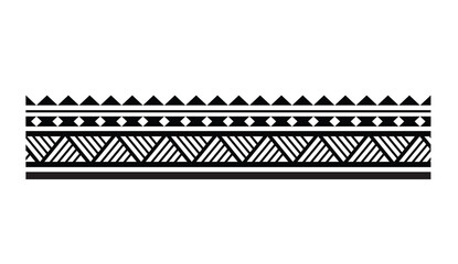 Polynesian pattern tribal tattoo border. Tribal  tattoo geometric fore arm samoan band.Tattoo eps forearm samoan bracelet. Fabric seamless isolated hawaiian pattern on white background.