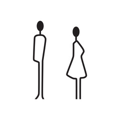 Wall Mural - Lavatory and restroom sign for man and women isolated icon graphic vector