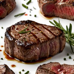 Canvas Print - beef steak with vegetables