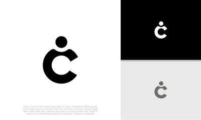 Wall Mural - Initials C. IC logo design. Initial Letter Logo. Innovative high tech logo template.