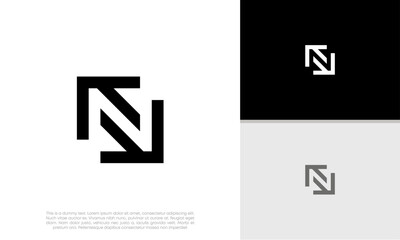 Wall Mural - Initials N logo design. Initial Letter Logo. Innovative high tech logo template.	
