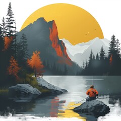 Wall Mural - lake in the mountains