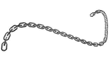 3d metal chain rendre with transparent background saved as png .