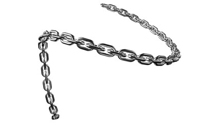 3d metal chain rendre with transparent background saved as PNG .
