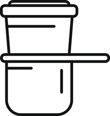 Poster - Simple line icon depicting a vietnamese coffee maker, ready to brew a delicious and authentic vietnamese coffee