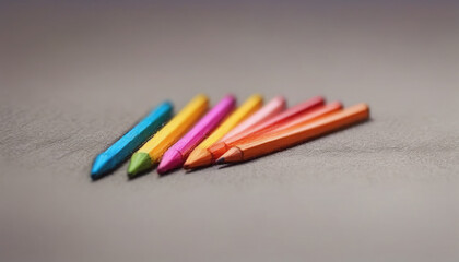 illustrative and colorful illustration of crayons and pencils in bright colors on white paper