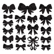 © KARIB - A collection of black bows with varying sizes and shapes. The bows are all black and are arranged in a row with white background